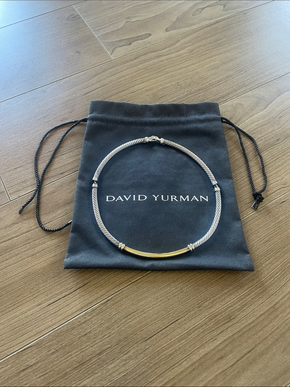 David Yurman Metro Cable Two-Tone Cable Collar Necklace - Silver & Gold